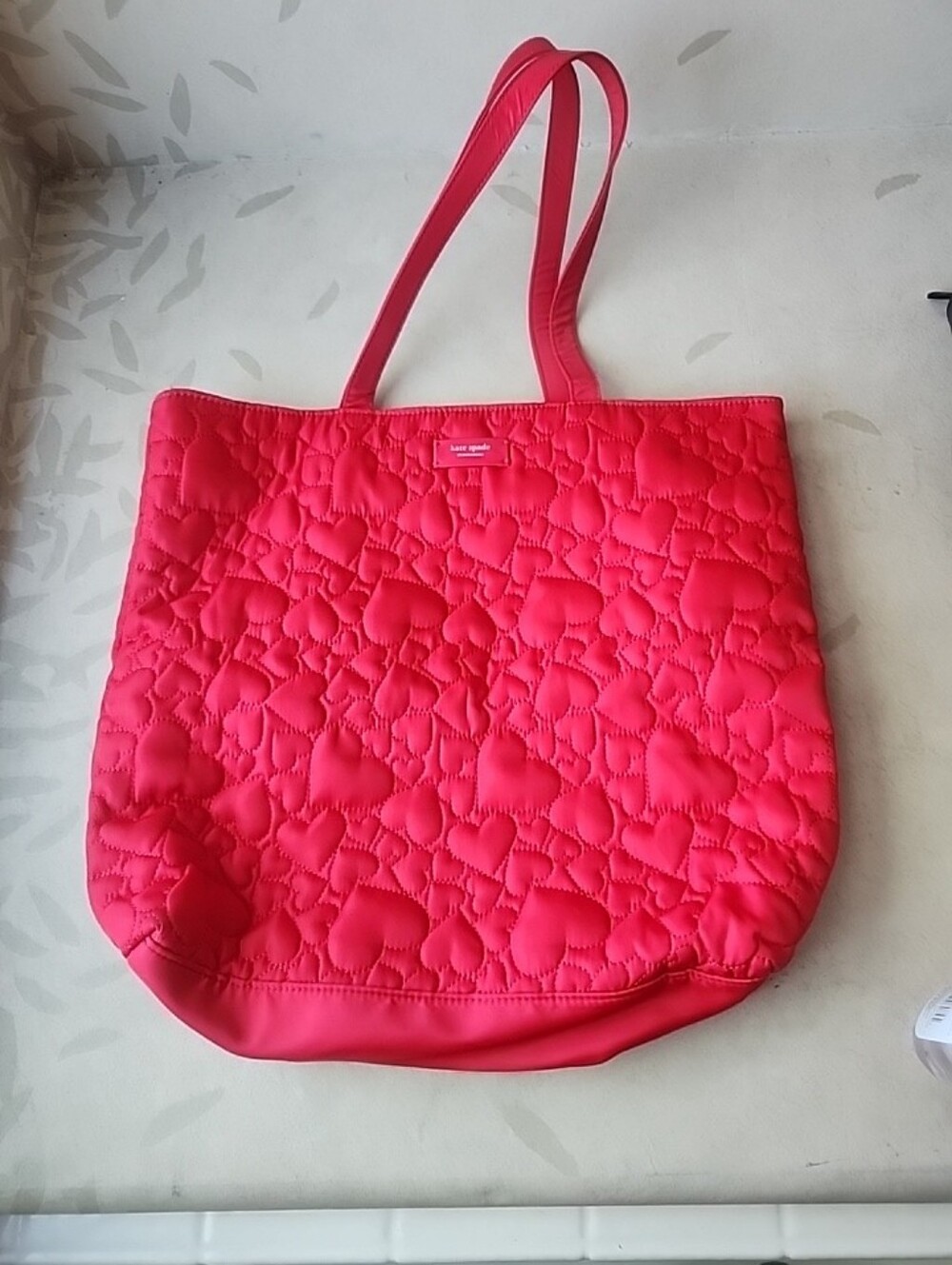 kate spade Quilted Heart Tote in Bright Red